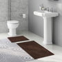 Mijölnir Juego de alfombrillas de baño de algodón marrón oscuro